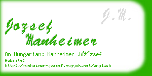 jozsef manheimer business card